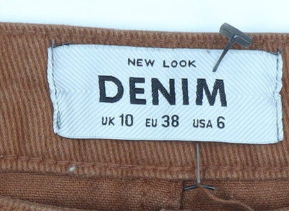 New Look Women’s Brown A-Line Button Skirt, Size 10