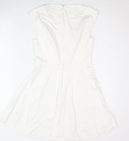 French Connection Women’s Ivory Sleeveless Dress UK 10