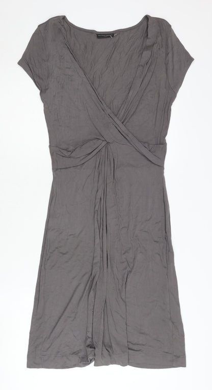 The White Company Grey Women's Knee Length Wrap Dress M