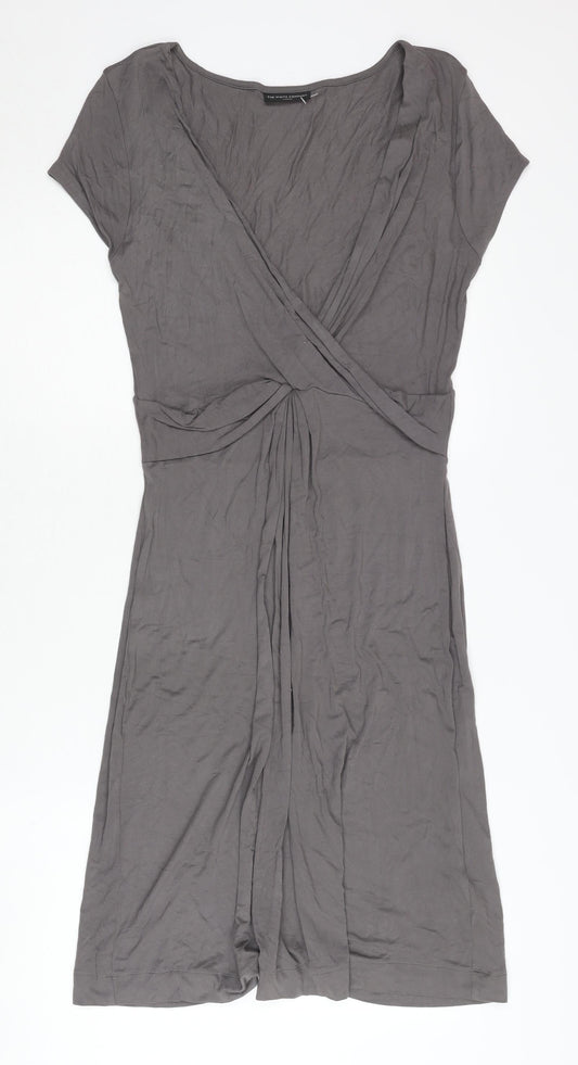 The White Company Grey Women's Knee Length Wrap Dress M