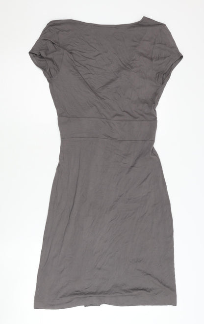 The White Company Grey Women's Knee Length Wrap Dress M