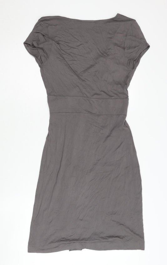 The White Company Grey Women's Knee Length Wrap Dress M