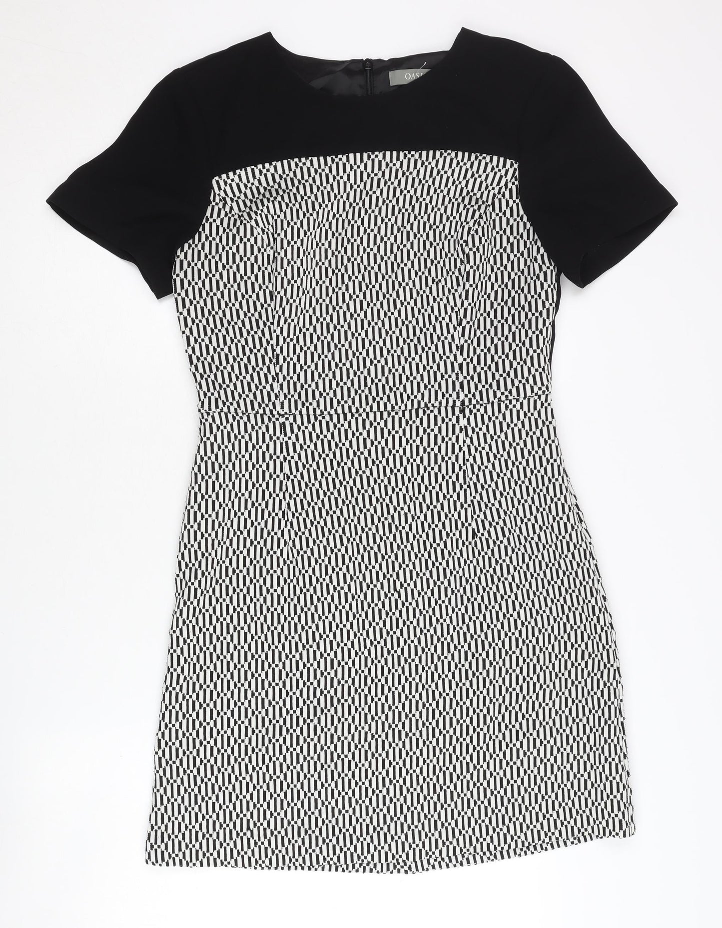 Oasis Women’s Black Geometric Bodycon Dress Size 12