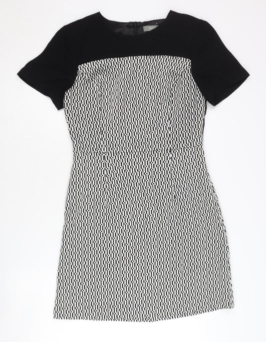 Oasis Women’s Black Geometric Bodycon Dress Size 12