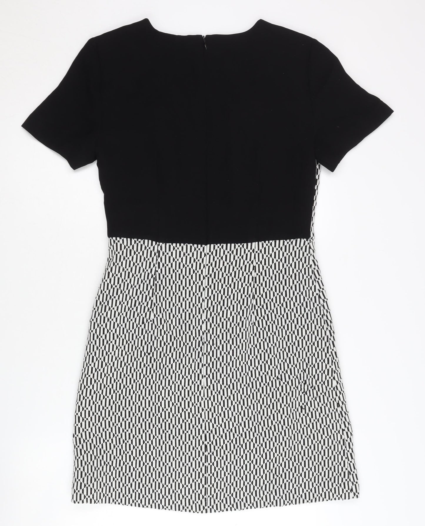 Oasis Women’s Black Geometric Bodycon Dress Size 12