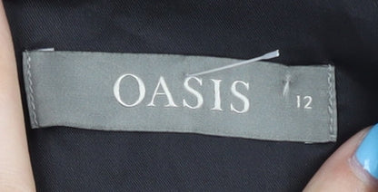 Oasis Women’s Black Geometric Bodycon Dress Size 12