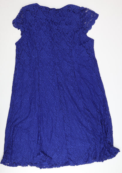 Julipa Plus Size Blue Lace Women's Dress