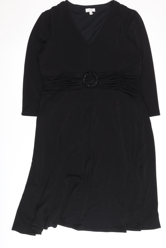 CC Women's Black XL V-Neck Dress