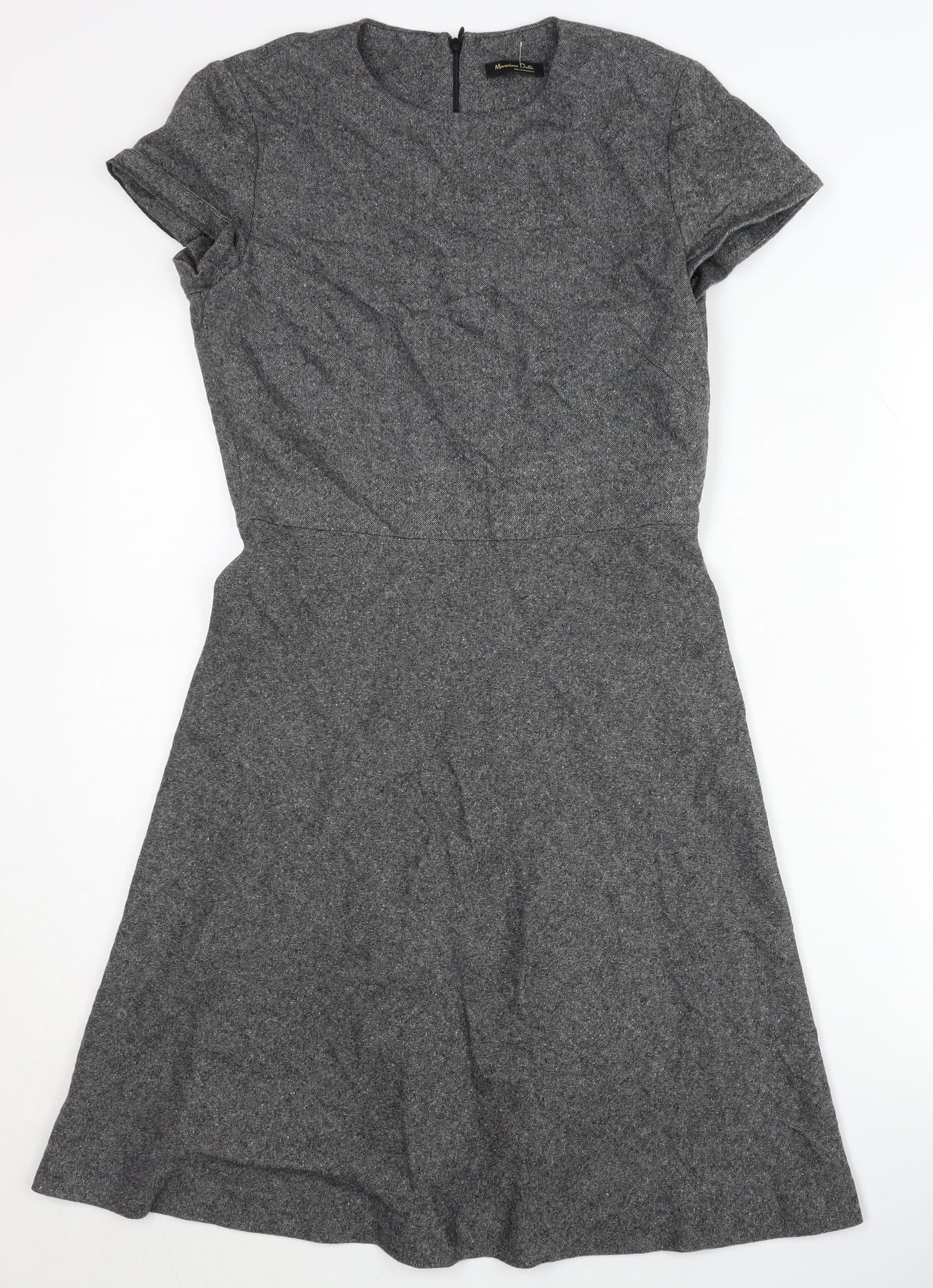 Massimo Dutti Women's Grey A-Line Dress Size 8