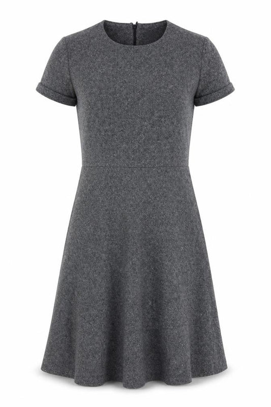 Front view of Massimo Dutti Women's Grey A-Line Dress, size 8