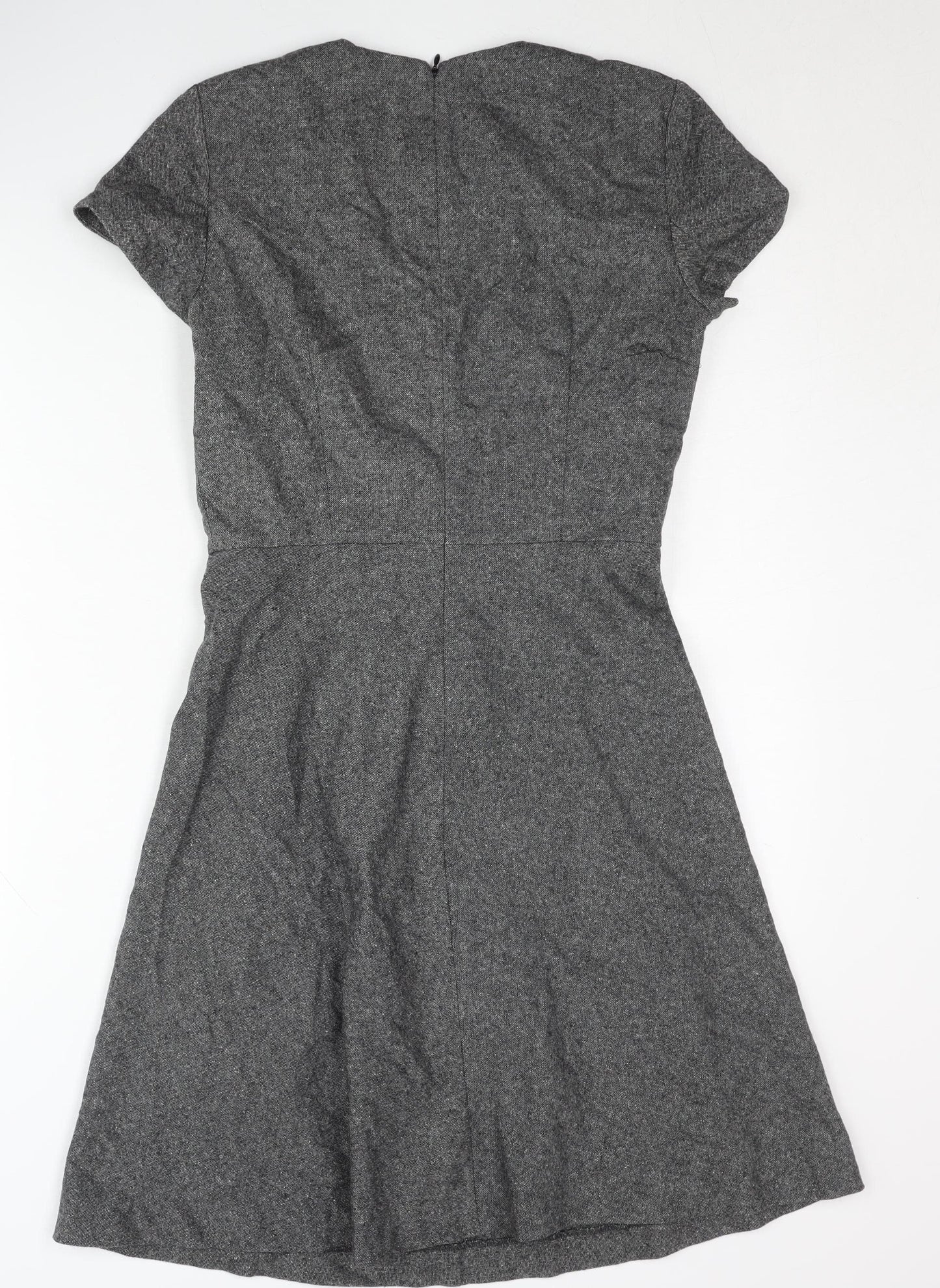 Massimo Dutti Women's Grey A-Line Dress Size 8