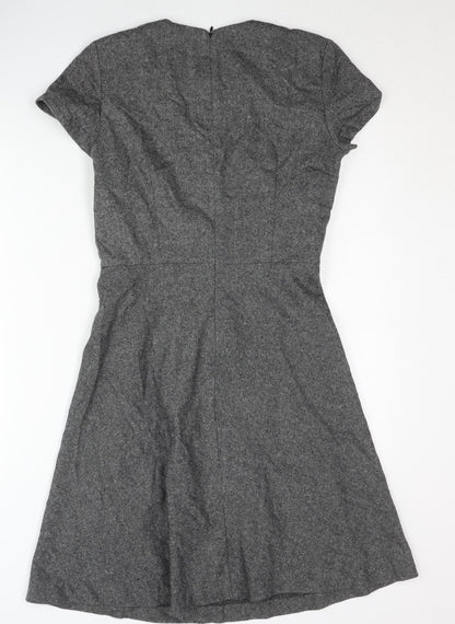 Massimo Dutti Women's Grey A-Line Dress Size 8