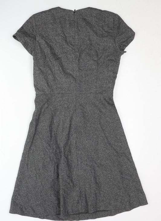 Massimo Dutti Women's Grey A-Line Dress Size 8