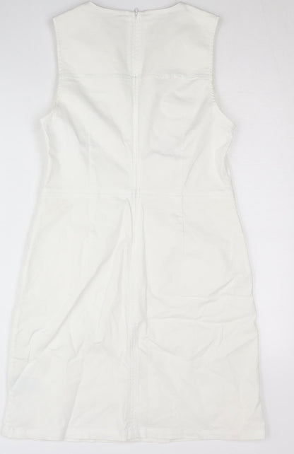 Boden Women's Ivory Shift Dress Size 10, Casual Sleeveless