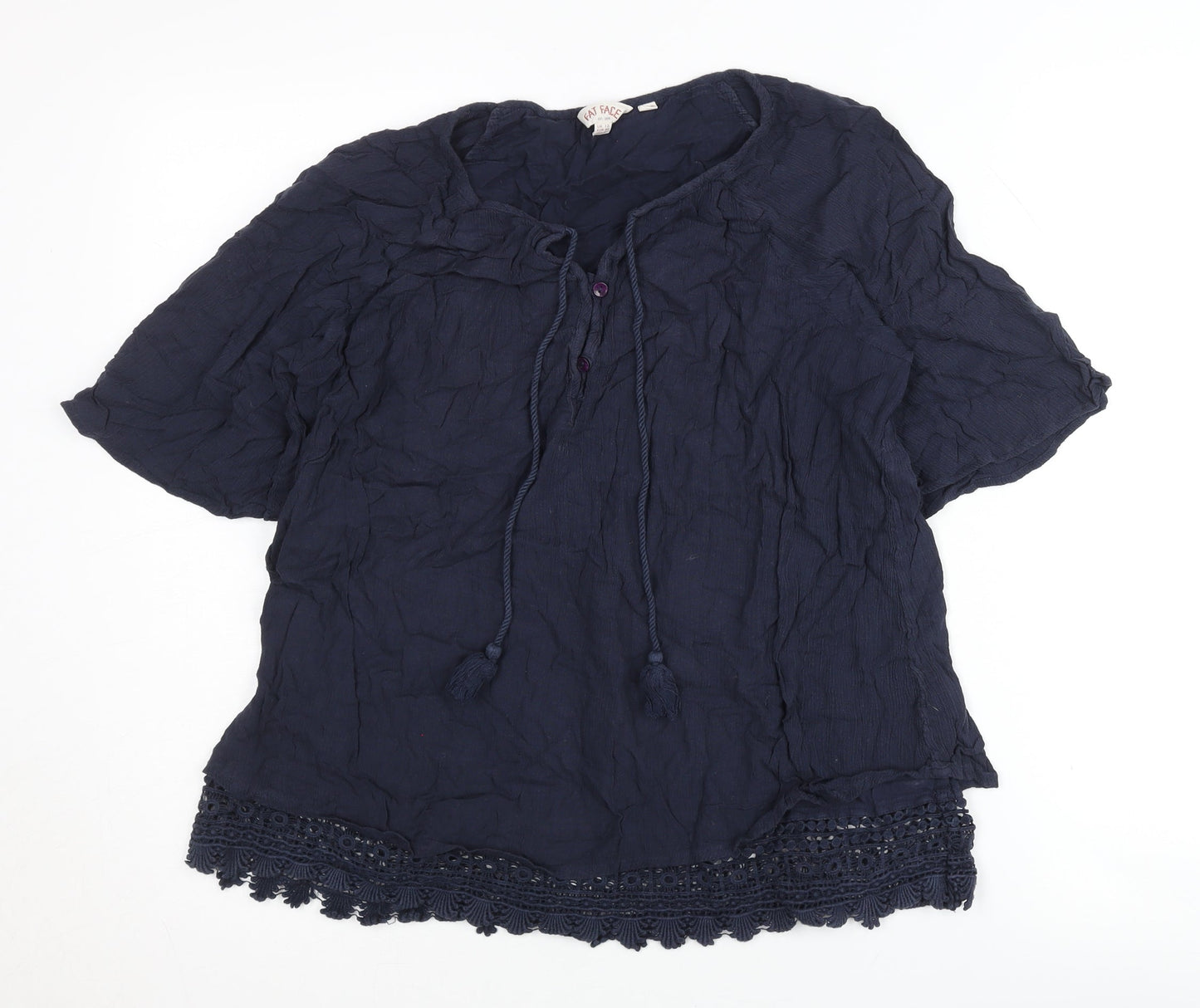 Womens UK Size 12 Fat Face Blue  Blouse