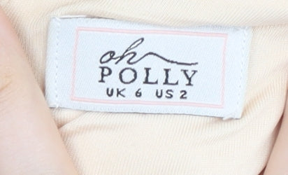Oh Polly Women’s Beige Bodycon Dress UK 6 Party