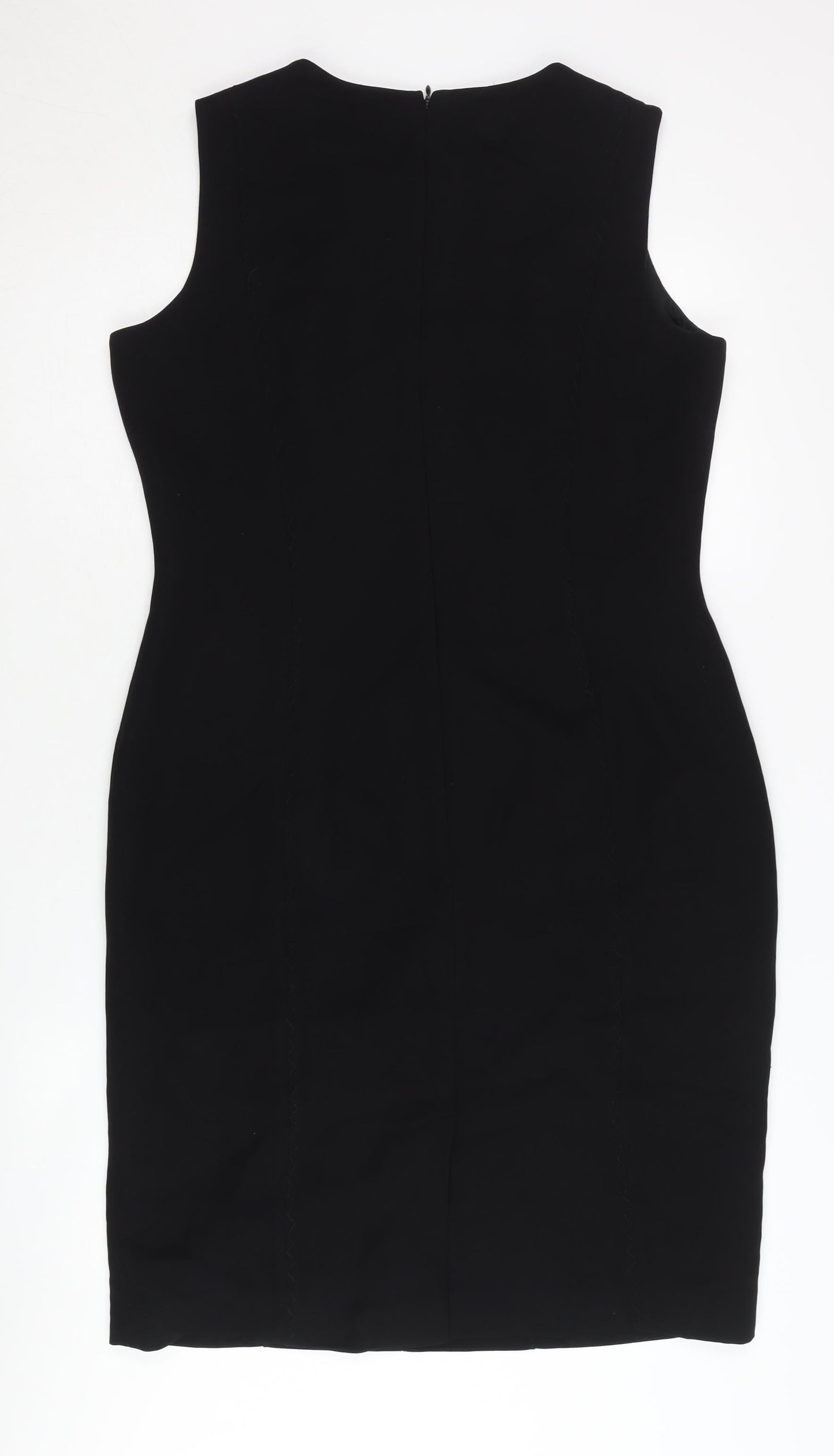 Linea Women's Black Sleeveless Sheath Dress Size 14