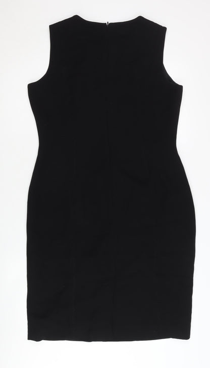 Linea Women's Black Sleeveless Sheath Dress Size 14