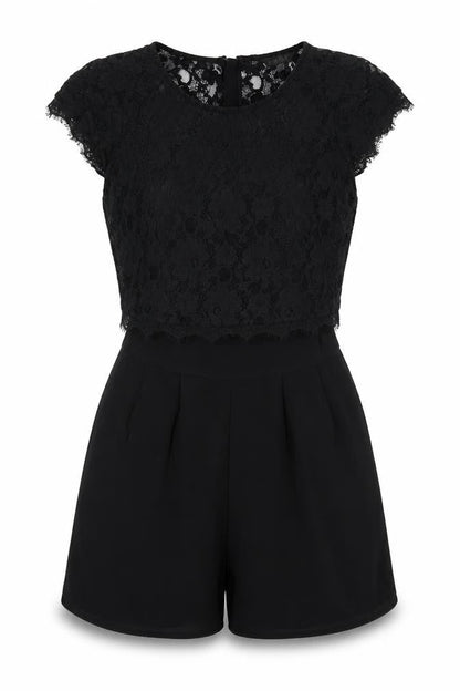 Marks and Spencer Black Lace Playsuit Size 8 Women