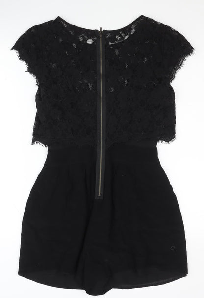 Marks and Spencer Black Lace Playsuit Size 8 Women