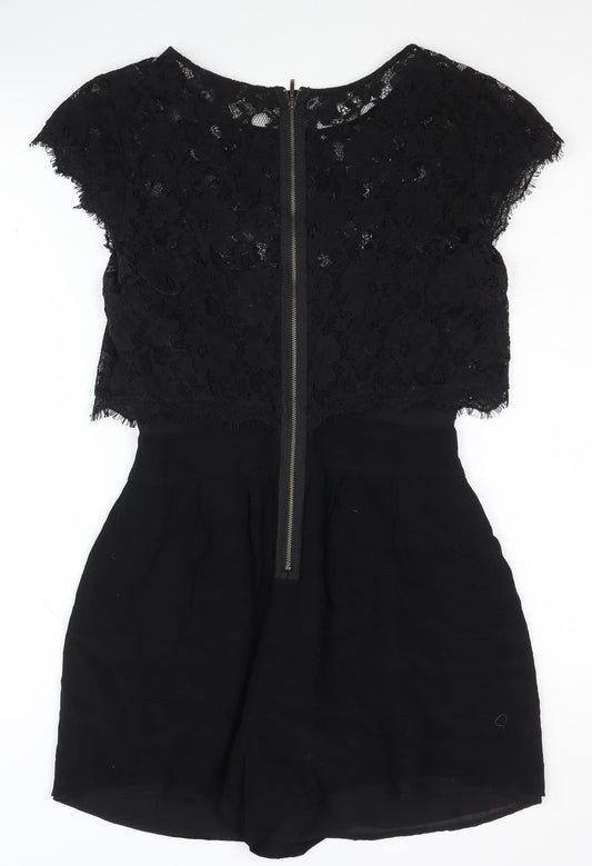 Marks and Spencer Black Lace Playsuit Size 8 Women