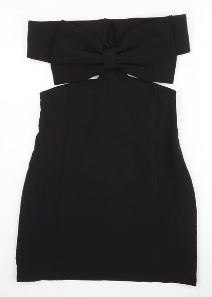 Zara Women's Black Off Shoulder Cocktail Dress L