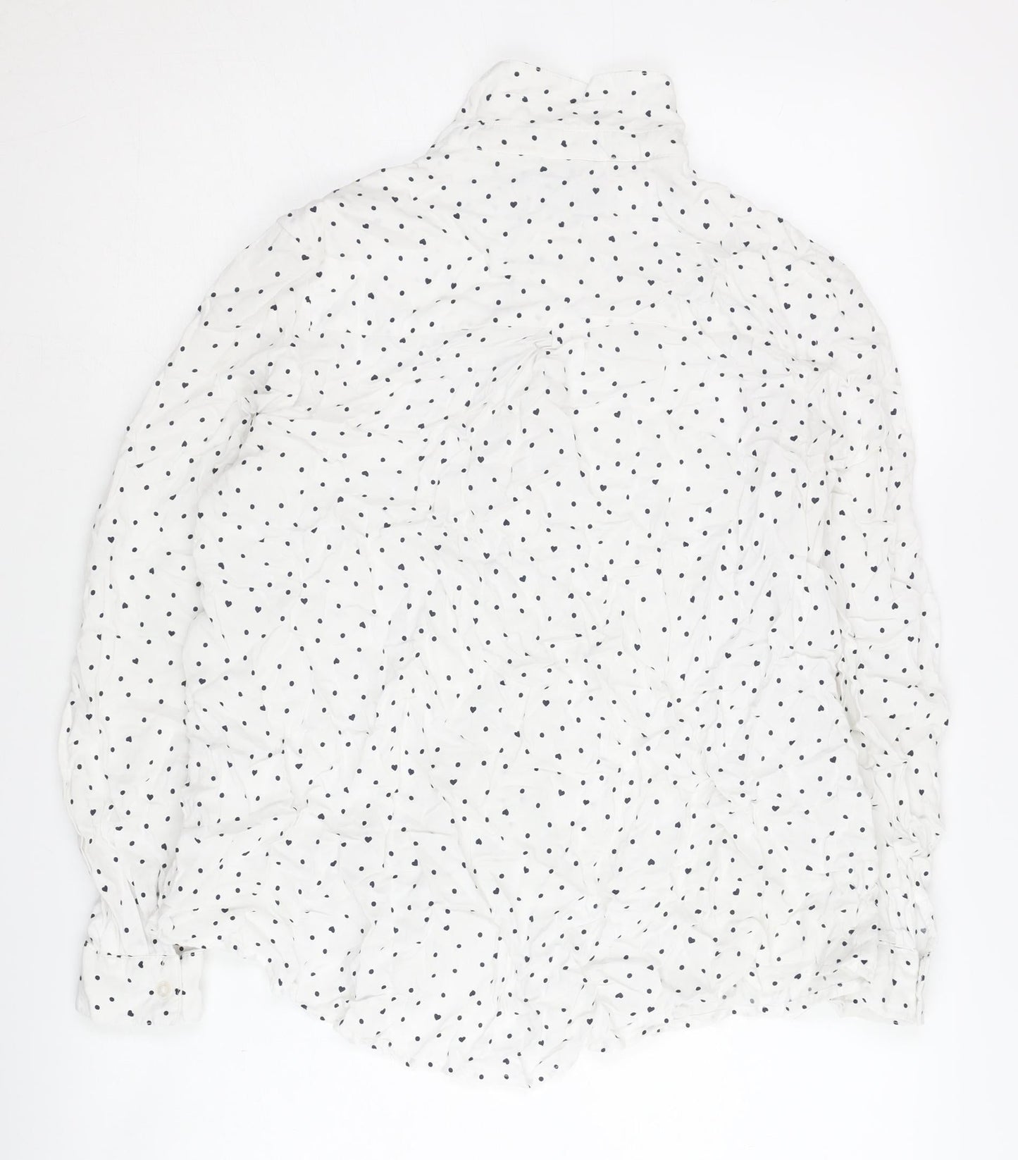 John Lewis Women's White Polka Dot Blouse Size 12