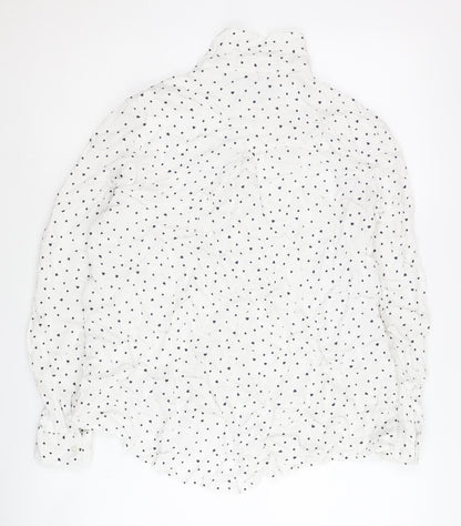 John Lewis Women's White Polka Dot Blouse Size 12
