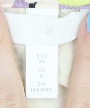 H&M Women's Multicoloured Floral Skirt Size 8