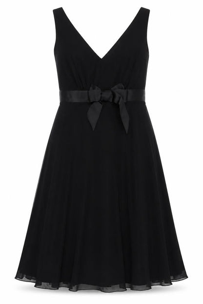 Next Women's Black V-Neck Dress Size 10