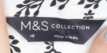 Womens UK Size 18 Marks and Spencer White  Blouse