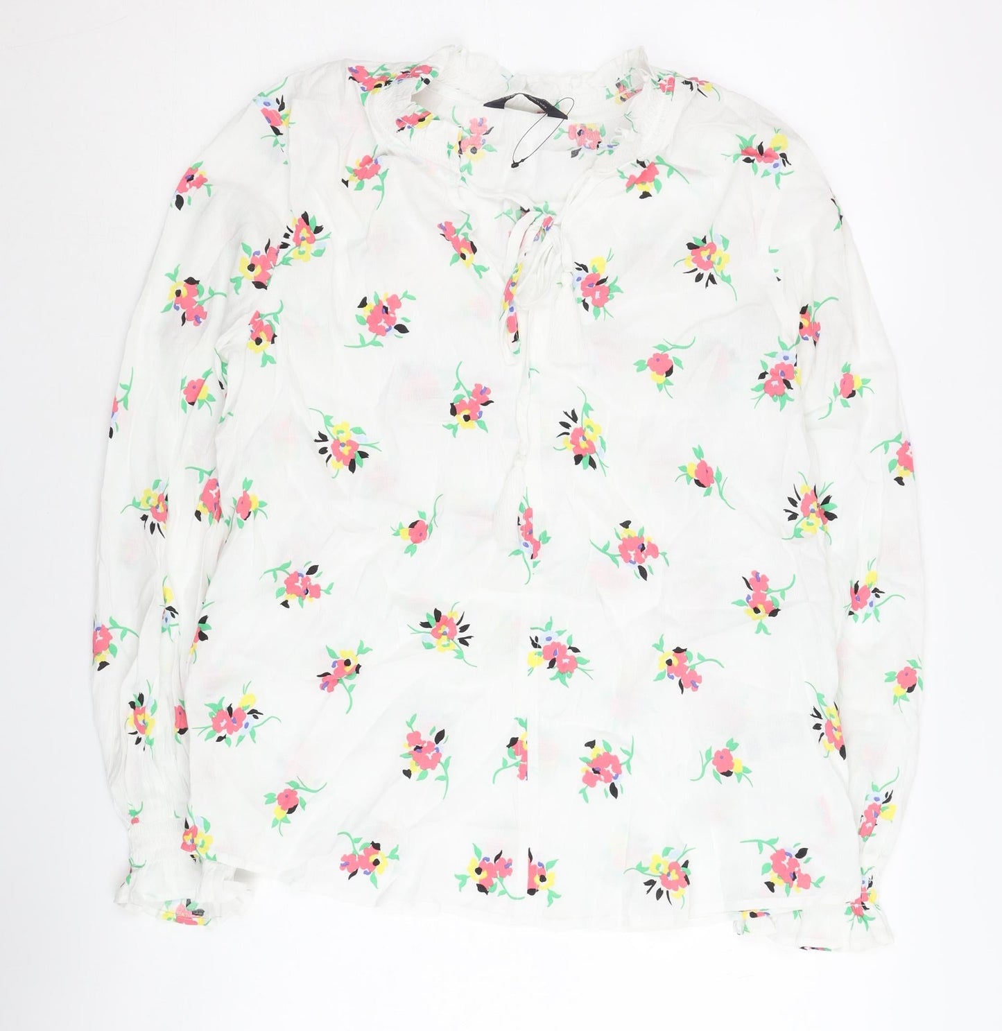Womens UK Size 10 Marks and Spencer White  Blouse