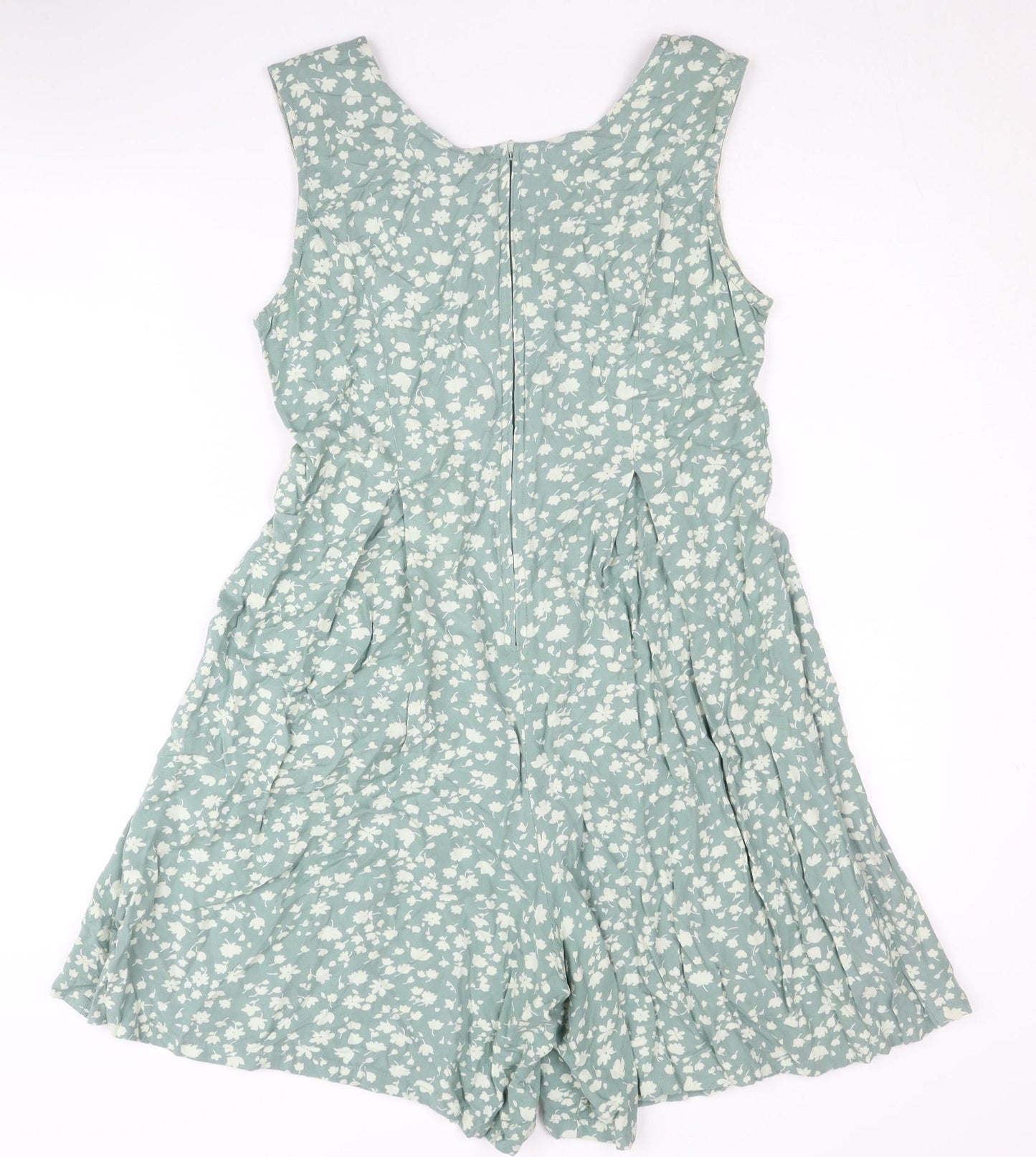 Basic Editions Women's Green Floral Playsuit M