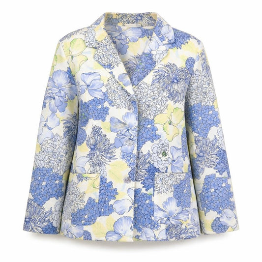 Front view of Oscar B Women's Multicoloured Floral Blazer, size 16