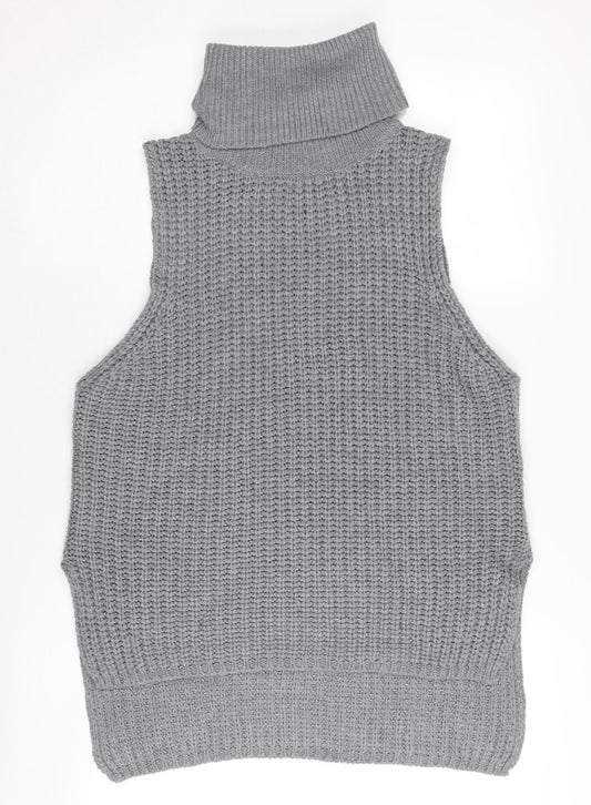 Womens UK Size XS Brave Soul Grey Vest Jumper