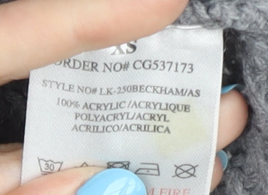 Womens UK Size XS Brave Soul Grey Vest Jumper