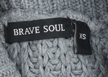 Womens UK Size XS Brave Soul Grey Vest Jumper
