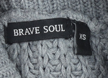 Womens UK Size XS Brave Soul Grey Vest Jumper