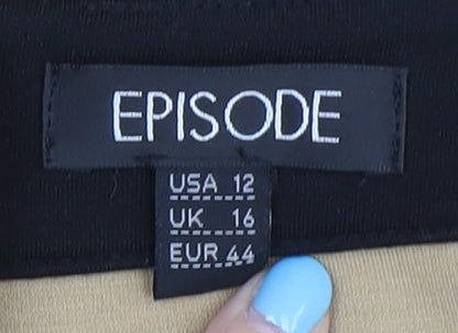 Episode Women's Beige & Black Pencil Skirt, Size 16