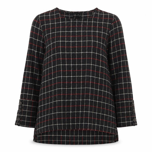Front view of Zara Women's Black Checked Jumper XS