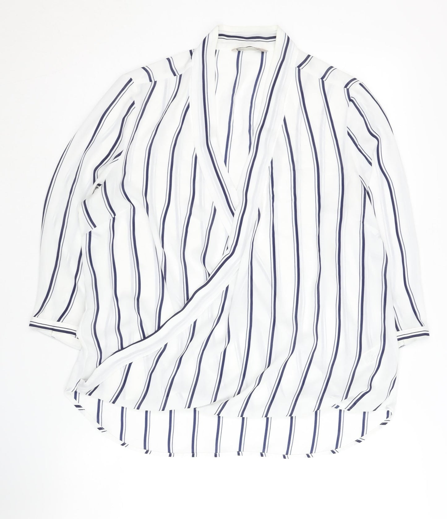 Womens UK Size 12 Marks and Spencer White Wrap Blouse