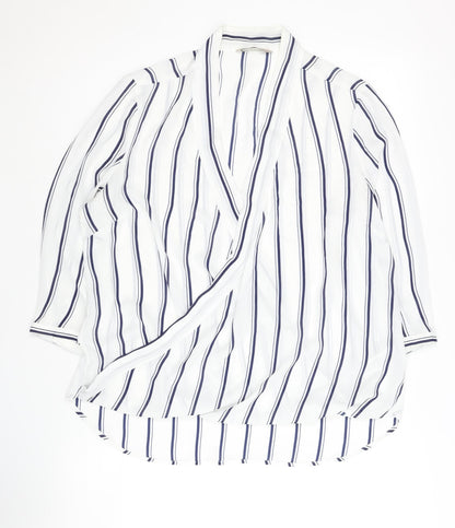 Womens UK Size 12 Marks and Spencer White Wrap Blouse