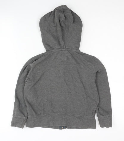Gap Girls Grey Full Zip Hoodie with Sequin Logo, Size S