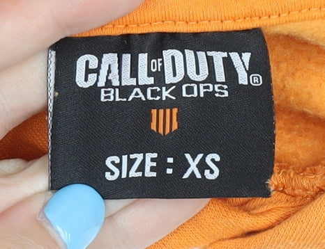 Call of Duty Black Ops Men's Orange XS Pullover Hoodie
