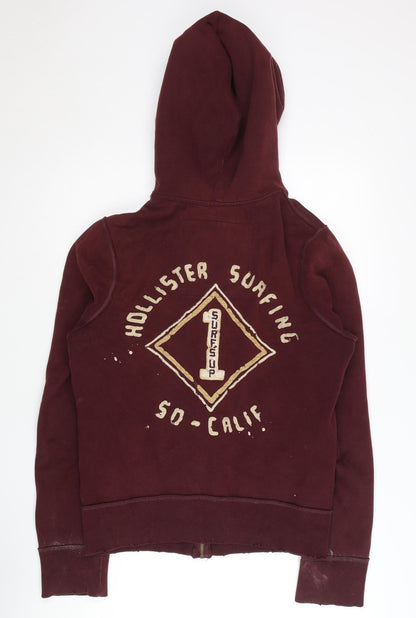Mens UK Size S Hollister Red Full Zip Hoodie