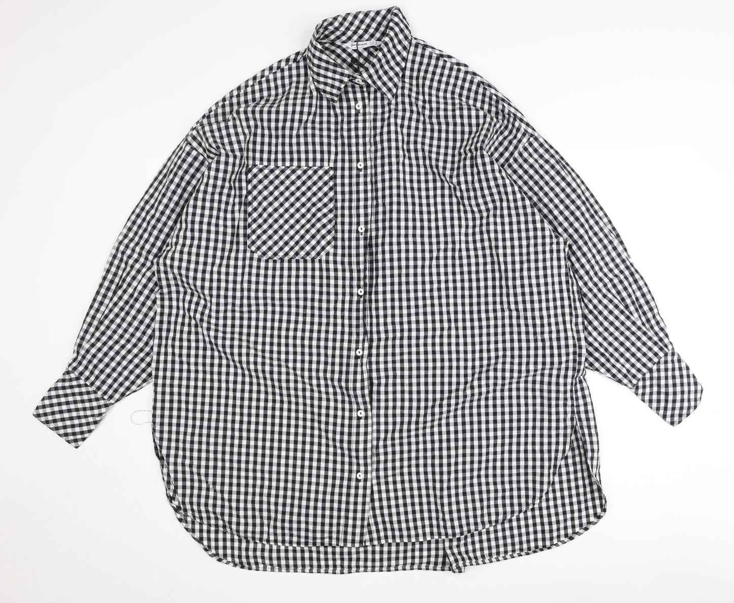 Womens UK Size S Stradivarius Black  Button-Up