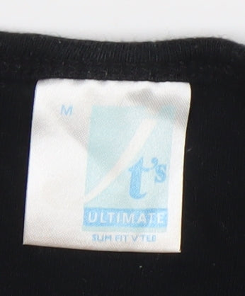 Ultimate Unisex Black M V-Neck T-Shirt Casual