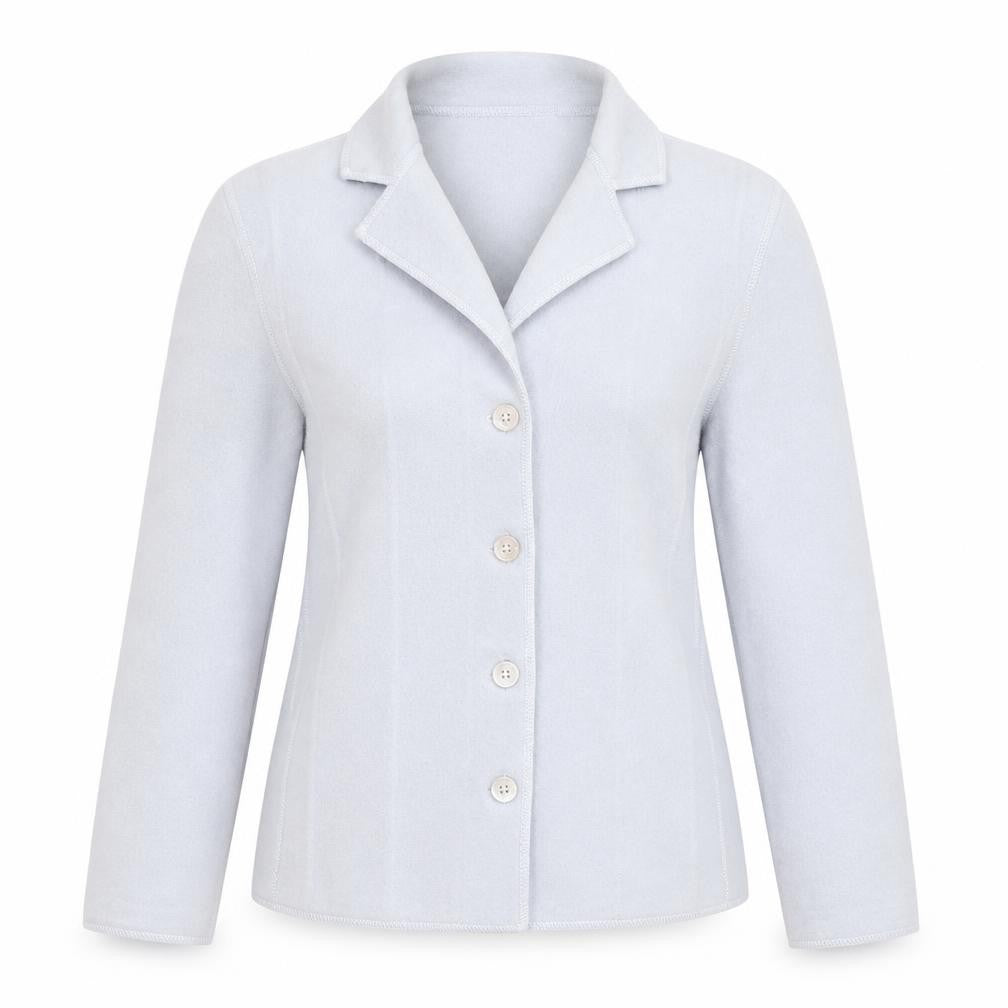 Lucia Women's Blue Wool Button Mid-Length Jacket