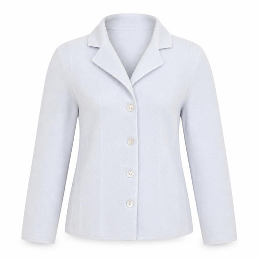 Lucia Women's Blue Wool Button Mid-Length Jacket