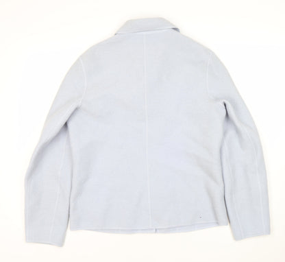 Lucia Women's Blue Wool Button Mid-Length Jacket